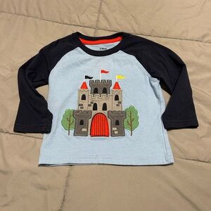 Gymboree Castle Adventure Long Sleeve Tee - Light Blue and Navy